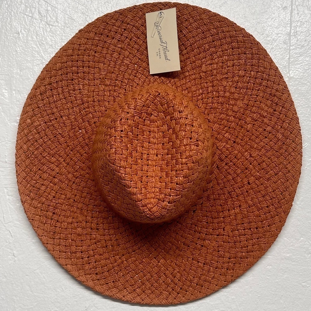 Women' Basket Weave Wide Brim Straw Fedora Hat - Universal Thread™ - Picture 4 of 7